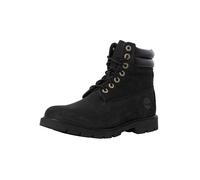 6 Inch Basic Leather Boots Jet Black 10.5 UK