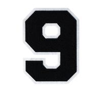 6 Inch Black Chenille Varsity Number 9 Patch with White Border Iron On or Sew On for School Uniforms, Jackets DIY Projects Classic and Durable Design (9)