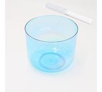 6 Inch Blue Clear Alchemy Crystal singing bowl, Chakra Bowl Sound Bowl Chime Bowl, Gift For Yoga Meditation & Sound Healing, With Free Acrylic Striker & O-ring(A Note)