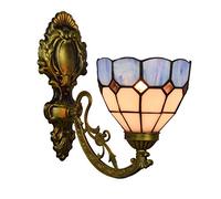 6 inch British Stained Glass Retro Mirror Headlights Simple Garden Bedside Wall lamp Aisle Mediterranean Single Head Glass Wall lamp