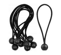 6 Inch Bungee Cord with Balls, 8pcs Black Tarpaulin Bungee Balls - Heavy Duty Bungee Strap Ties for Marquees, Tents, Banners, Tent Poles, Flag Poles, Camping Tarp