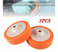 6-inch Car Polishing Sponge Heads Set of 3, Soft Foam Buffing Pads with for M14 Thread for Buffers & Polishers, Orange Round Buffing Discs