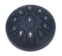 6-Inch Carbon Steel Hand Pan with 11 Notes, Yellow Rain Tongue Percussion Instrument for Chakra Meditation, Garden Decor & Outdoor Relaxation, Blue Finish