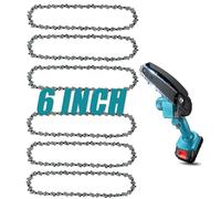 6 Inch Chainsaw Chain, 6 Pieces Replacement Chains for All 6-inch Cordless Electric Portable Mini Chainsaws, Durable Carbon 6Inch Chainsaw Chains for Pruning Shears and Wood Cutting
