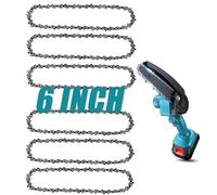 6 Inch Chainsaw Chain, 6 Pieces Replacement Chains for All 6-inch Cordless Electric Portable Mini Chainsaws, Durable Carbon 6Inch Chainsaw Chains for