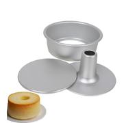 6 inch Chiffon Angel Food Cake Pan, Non-Stick Aluminium Alloy Loose Base Tube Pan, Removable Bottom Cake Mould for Oven Baking (6 inch)