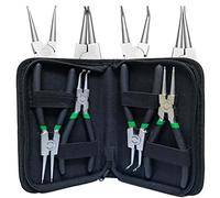 6" inch Circlip Pliers Set 4pcs Heavy Duty Internal/External Snap Ring C Clip Pliers Kit for Ring Remover Retaining and Remove Hoses, Storage Case Included