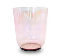 6 Inch Clear Quartz Crystal Singing Bowl, for Adjusting Emotional State, Sound Healing and Meditation, Balancing Body Chakra,Pink-440Hz