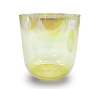 6 Inch Clear Quartz Crystal Singing Bowl, for Adjusting Emotional State, Sound Healing and Meditation, Balancing Body Chakra,Yellow-432Hz