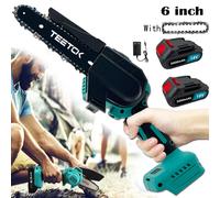 6-Inch Coldless Mini Chainsaw +2x3.0A Battery +Charger+1 Saw Chain-Makita Compatible