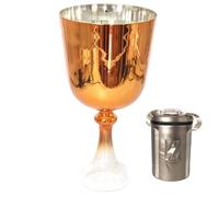 6 Inch Color Crystal Singing Handle, For Sound Healing, Yoga, Meditation, Perfect Standard Perfect Heart Chakra, With Mallet, Travel Carrying Bag(D4 tone,432hz)