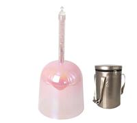 6 Inch Colored Handle Clear Quartz Singing Bowl, Professional 7-Tone Tuning Bowl, For Stress Relief, Buddhist Sound Therapy, With Percussion Hammer & Backpack(B4 tone,432hz)