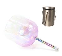 6 Inch Colored Handle Clear Quartz Singing Bowl, Professional 7-Tone Tuning Bowl, With Percussion Hammer & Backpack, For Stress Relief, Buddhist Sound Therapy(A4 tone,440hz)