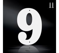 6 Inch Crisp White Rustproof House Numbers Letters,Heavy-Duty Metal Address Numbers for House,Weatherproof 0-9 Numbers & A-Z Outdoor Metal Letters Full Set for Door,Gate,Mailbox(9)
