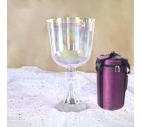 6 Inch Crystal Singing Bowl, For Meditation Healing Mindfulness Yoga Sound Baths, Transparent Colorful Dazzling Design, With Carry Case Bag And Mallet(E4 tone,440hz)