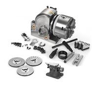 6 Inch Dividing Head Set, Heavy Duty Semi-Universal Milling with 3-Jaw Chuck, Tailstock, 40:1 Indexing Ratio for Rotary Table, CNC Mill & Gear Cutting 6in