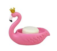 6-inch Elegant Flamingo Resin Soap Dish - Pink Soap Holder & Sponge Container for Shower, Bathroom Sink, Gift for Her with Llama-Inspired Design