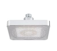 6 Inch Fixed Square Rain Shower Head Water Powered LED Light Color Changing Bathroom Shower Head Sprinkler