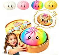 6 Inch Giant Random Dumpling Squishies Mystery Box, 1pcs Surprise Big Jumbo Dumpling Squishies Large Huge Mega Dumplings Rainbow Stress Ball Soft Stress Relief Fidget for Kids Adults (6inch/ 15cm)
