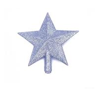 6-Inch Glitter Christmas Tree Star Plastic Decor Colorful 3D Design | Plastic construction with vibrant gold silver red blue pink hues Easy to install Suitable for various festive