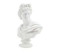 6 Inch Greek Classical Replica Apollo Head Bust Statue Roman Statue Mythology Sculpture Figurine for Sketch Model Art Drawing Resin Crafts Ornaments Gypsum Modern Home Decoration and Collection