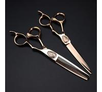 6 Inch Hair Cutting Scissors - Premium Jp 440c Steel, Rose Gold Barber Shears for Professional Hairdressers, Thinning & Precision Cutting Tools Set B