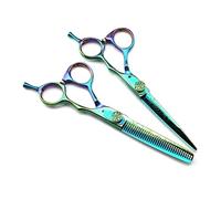 6 Inch Hair Cutting Scissors Set - Professional Barber Shears & Thinning Scissors for Hairdressing, Design for Comfort and Precision (Set B)