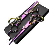 6 Inch Hairdressing Scissors Barber Professional Hair Scissors Hand-cutting and Thinning Scissors (6 inch Set)
