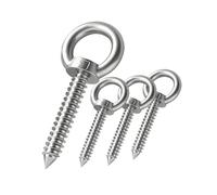 6 Inch Heavy Duty Screw Eyes Hooks ，4Pcs Self Tapping Eyelet Screw Eye Bolt，Load Capacity 700 Lbs，Wooden Large Screw Eye Hook ，for Hanging, Tie-Downs, Heavy-Duty Applications.