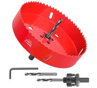 6 Inch Hole Saw - 152mm HSS Bi-Metal Hole Cutter for Different Project with Smooth and Flat Drilling Edge, Fast Chip Removal, Handy Hole Saw Kit Set for Cornhole Boards,Bean Bags Games,Recessed Lights