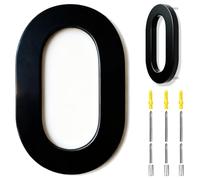 6 Inch House Numbers Black, 3D Floating Stainless Steel Address Door Number 6" with Nails Kit & Template, Zinc Alloy, Waterproof, Rust-resistant, Non-fading, for Home, Garage Gate, Street (0)
