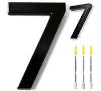 6 Inch House Numbers Black, 3D Floating Stainless Steel Address Door Number 6" with Nails Kit & Template, Zinc Alloy, Waterproof, Rust-resistant, Non-fading, for Home, Garage Gate, Street (7)