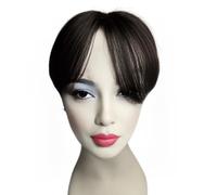 6 inch Human Hair Topper Light Thin,8x10 cm Base for Women and Men Middle Part Straight Hairpieces 2 Clips Adds Volume(Natural Black)