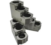 6 Inch Hydraulic Hard Jaws, 3 Pcs Lathe Chuck, Three Layered Step Serrated Steel Hard Chuck Jaws for Serration Lathe