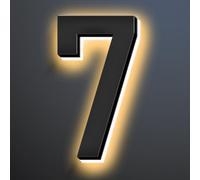 6 Inch Illuminated House Numbers, Backlit LED Home Address Signs, LED Address Lights for Outside, Light Up Number Sign for Outdoor, 7