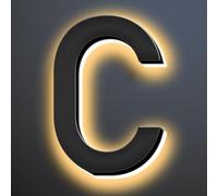 6 Inch Illuminated House Numbers For Outside, Backlit LED Home Address Signs, LED Address Lights For House, Light Up House Number Sign For Outdoor,C