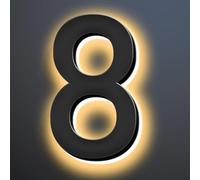 6 Inch Illuminated House Numbers For Outside, Backlit LED Home Address Signs, LED Address Lights For House, Light Up House Number Sign For Outdoor,8