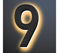 6 Inch Illuminated House Numbers For Outside, Backlit LED Home Address Signs, LED Address Lights For House, Light Up House Number Sign For Outdoor,9
