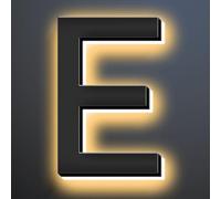 6 Inch Illuminated House Numbers For Outside, Backlit LED Home Address Signs, LED Address Lights For House, Light Up House Number Sign For Outdoor,E