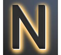 6 Inch Illuminated House Numbers For Outside, Backlit LED Home Address Signs, LED Address Lights For House, Light Up House Number Sign For Outdoor,N