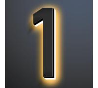 6 Inch Illuminated House Numbers For Outside, Backlit LED Home Address Signs, LED Address Lights For House, Light Up House Number Sign For Outdoor,1