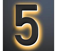 6 Inch Illuminated House Numbers For Outside, Backlit LED Home Address Signs, LED Address Lights For House, Light Up House Number Sign For Outdoor,5
