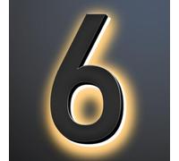 6 Inch Illuminated House Numbers For Outside, Backlit LED Home Address Signs, LED Address Lights For House, Light Up House Number Sign For Outdoor,6