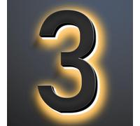 6 Inch Illuminated House Numbers For Outside, Backlit LED Home Address Signs, LED Address Lights For House, Light Up House Number Sign For Outdoor,3