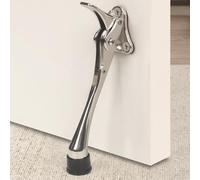 6 Inch Kick Down Door Stoppers for Bottom of Door, Heavy Duty Kickdown Door Stop, One Touch Kick Down Door Stoppers 1 Pack Satin Nickel