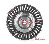 6 Inch Lawn Mower Garden Root Cleaning Square Metal Brush Encryption Multifunctional Weeding Wire Rust Weeding Disc Root Removal(8 inch Trimming Head)