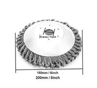 6 Inch Lawn Mower Garden Root Cleaning Square Metal Brush Encryption Multifunctional Weeding Wire Rust Weeding Disc Root Removal(6 inch Trimming Head)