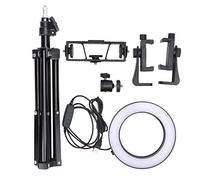 6 Inch LED Ring Light, Photography Fill Light with Tripod and Phone Holder, Dimmable Camera Light with 3 Modes and 10 Brightness Levels for Live Streaming, YouTube Videos, Makeup