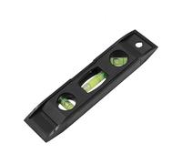 6 Inch Magnetic Torpedo Spirit Level - Multifunctional Portable | Black Plastic Spirit Level with Horizontal Level Tube | Torpedo Style Leveling Ruler, Horizontal Bubble Tube | For He