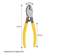 6 Inch Manual Cable Cutter - High Leverage Wire Rope & Copper Cable Shear, Multifunctional Electrician Pliers with Anti-Slip Grips for Labour-Saving Cutting